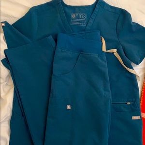 Figs scrubs Caribbean blue